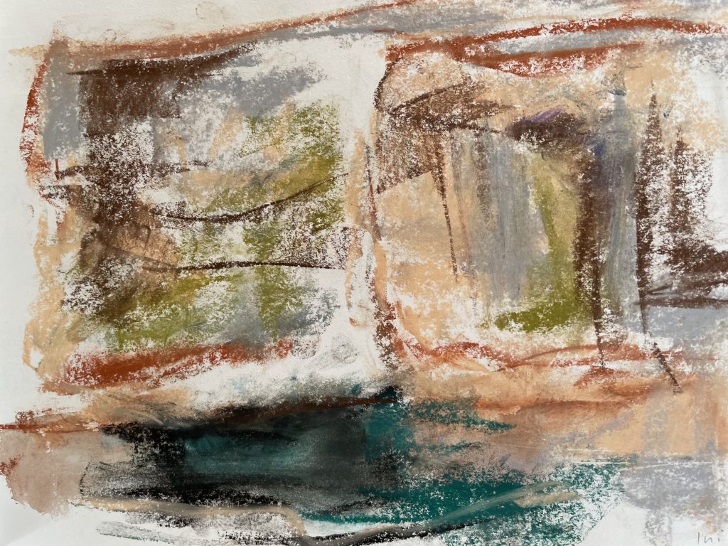 Klippen Inishmaan abstrakt, Pastellkreide
