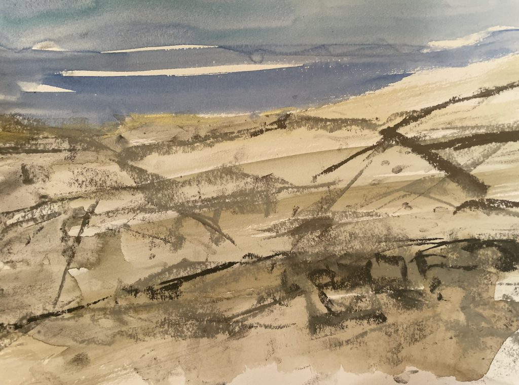 abstrakte Landschaft, Inishmaan, Mixed media