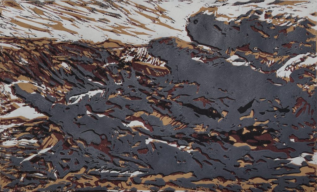 Lava, Linolschnitt Island Pakgil